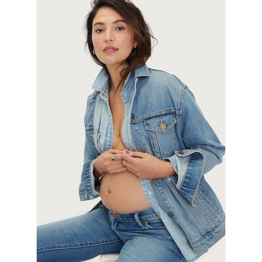 Hatch The Classic Maternity Jean Jacket - S - Light Wash - Picture 6 of 7